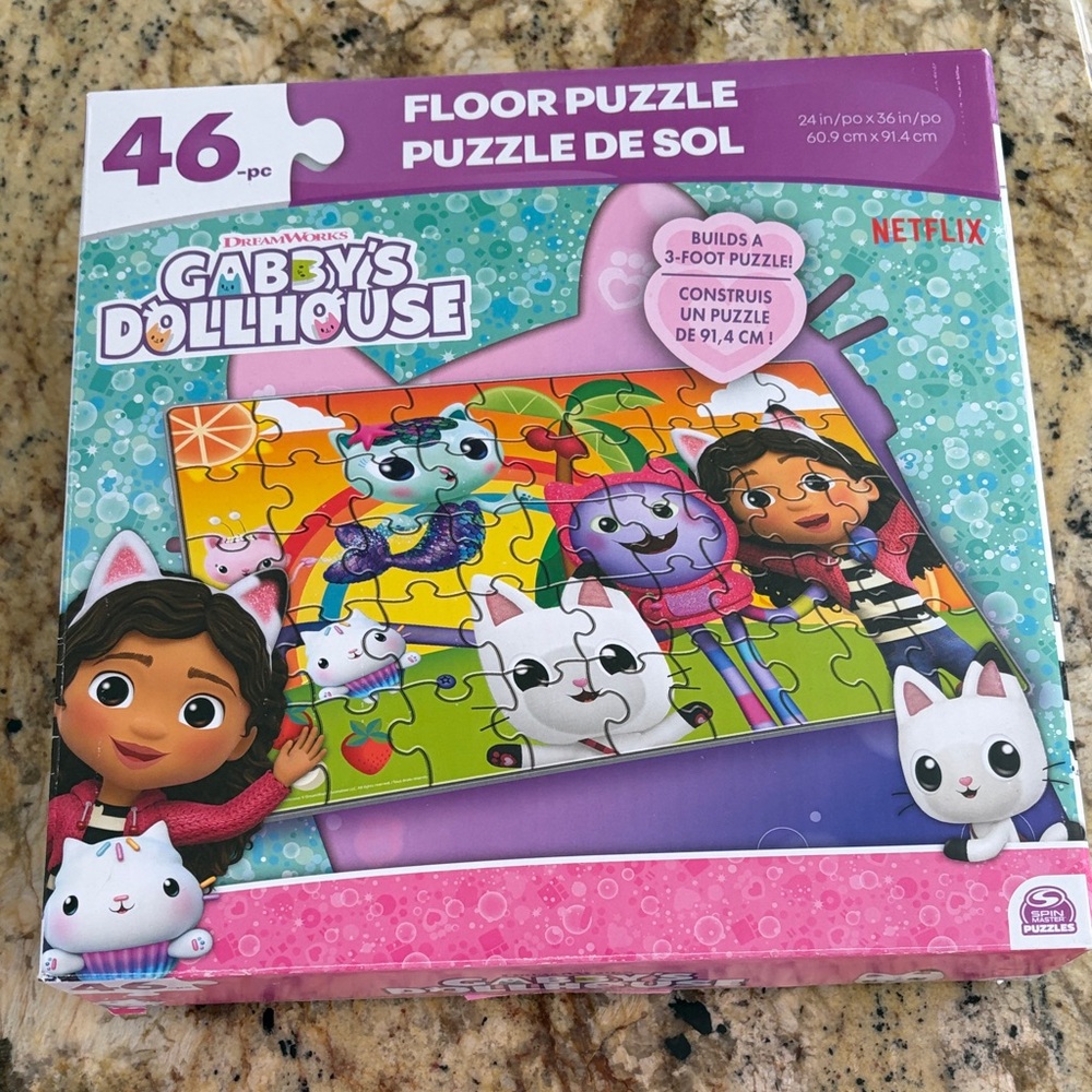 10/$30 Gabby’s Dollhouse 46-Piece Pink & Purple Kids Floor Puzzle